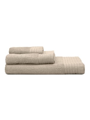 Bath Towels Set 550gsm 100% Cotton: 80X150cm + 50X100 + 30X50cm - Beige